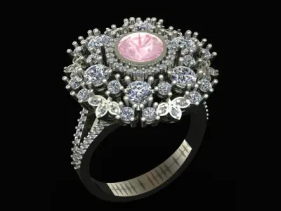 Luxury Diamond Ring 3D print model