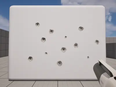 15 Bullet Hole Decals Pack on Concrete Wall 7 Texture