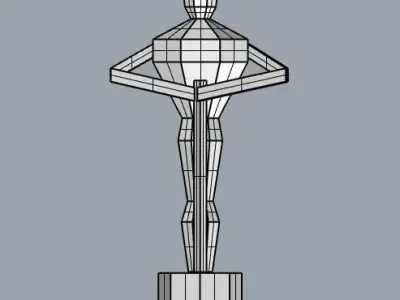lowpoly oscar statue 3D model
