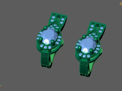 Women Earrings 3DM STL Womens Earring Renders 3D print models   3D print model 16