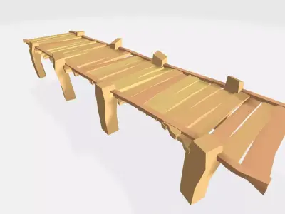 Low Poly Dock Bridge Free low-poly 3D model