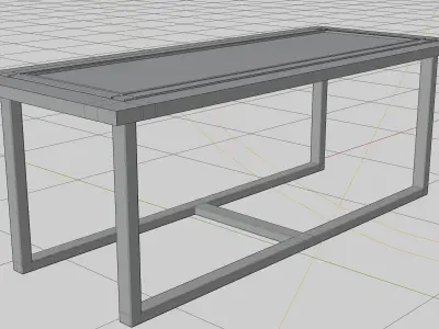 Wooden Table Low-poly 3D OBJ Model Low-poly 3D model