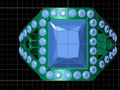 LUXRY DIAMONT RUBY  RING 3D PRINTABLE MODEL  3D print model