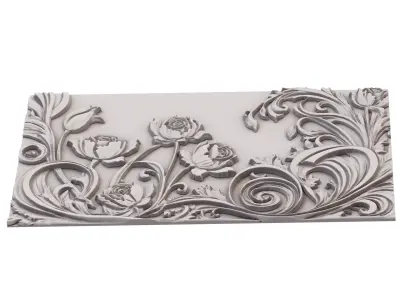 decor set wall panel wall relief mural CNC 35 3D model