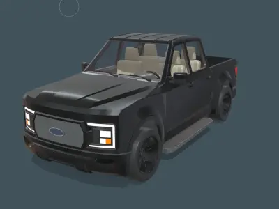 Modern Pickup Truck 1 Low-poly 3D model