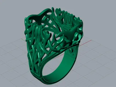 Luxury yellow gold ring with turquoise model gr0086 3D print model