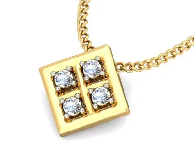 Solitaire Women Pendant 3dm STL OBJ FBX Renders Details 3D print model 13