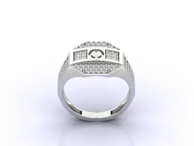 Print Ready STL 3DM  Gents Rings Diamond Men Ring  3D print model 212