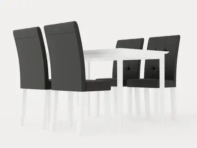 Michigan Food Group With 4 Viktor Chairs Low-poly 3D model