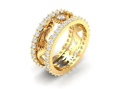 Luxury Gemstone Eternity Band Jewelry 3D Model 558 3D print model