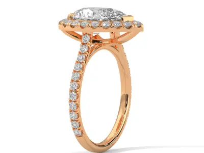 solitaire ring with detail images and 360 render videos 54 3D print model