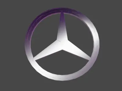 Mercedes 3D Logo Low-poly 3D model