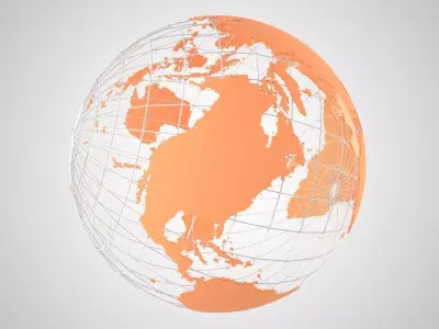 Globe News Skeleton Light Orange 3D model