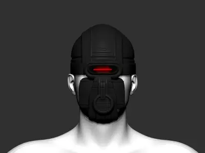 helmet high poly sculpt 3d printable  3D model 9