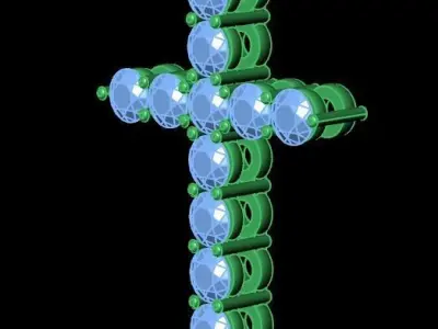 tiffany  cross with stones  3D print model