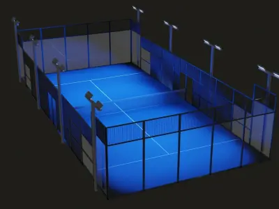 Padel court Free 3D model
