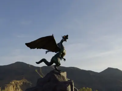 Green Dragon GAME READY Low poly Low-poly 3D model