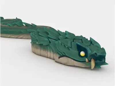 Snake Rigged and Animated Low-poly 3D model