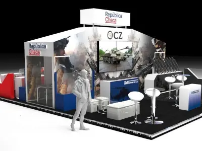 10x8m stand for international fair 3D model