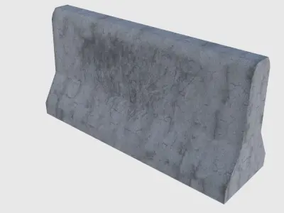Concrete Road Blocks - Game Ready Low-poly 3D model