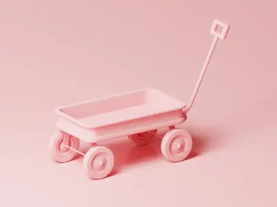 Gift Boxes and Gift Cart 3D Model Low-poly 3D model