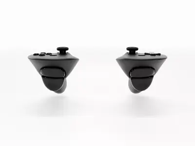Steam Frame VR controllers Low-poly 3D model