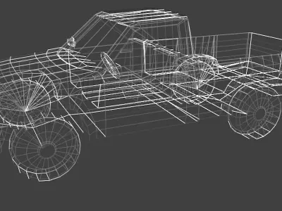 Pick up truck  Low-poly 3D model