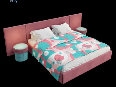 ARCHILINE Design Studio - CM - Bed - Group 01 3D Model Collection