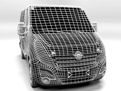 OPEL MOVANO K 2011 LOWPOLY Low-poly 3D model