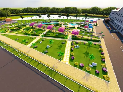 Landscape design 3D model stunning views  Low-poly 3D model