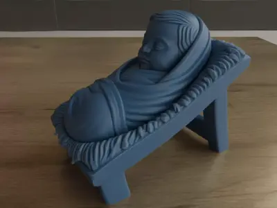 Baby Jesus Nativity 3D Print STL Handcrafted Blender Model 3D print model