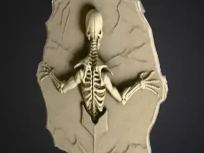 Skeletal Warrior Wall Plaque Low-poly 3D model