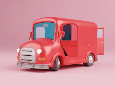 Cartoon 3D Truck rigged 3D model