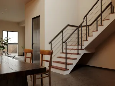 modern living room dining room interior scenes 28 3D model