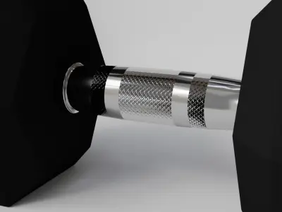 Hexagonal dumbbell Free low-poly 3D model