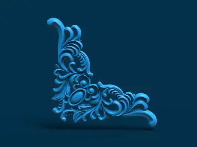 Wood carving decoration 3D model buy