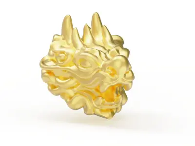 3D Printable oriental Chinese Dragon head 3D print model AN11 3D print model