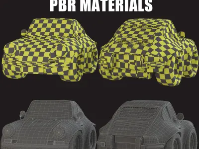 Car stylized porsche pack 3d model Low-poly 3D model