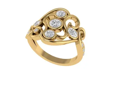 Multiple stone ring - Will adjust for free 3D print model