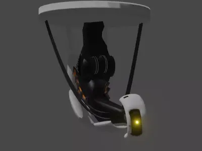 lowpoly GladOs portal 2 Free low-poly 3D model