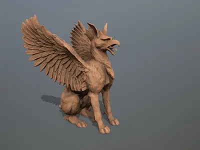 Statue Creature Low-poly 3D model
