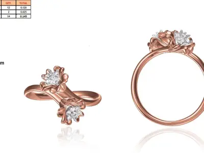 Women Ring 3D print model 31