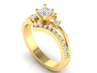 Ring M3 The luxury female ring with gems wedding 3D print model