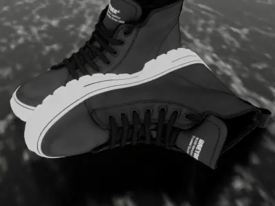 GREYDER LEATHER 3D SHOES  - HIGH Low-poly 3D model