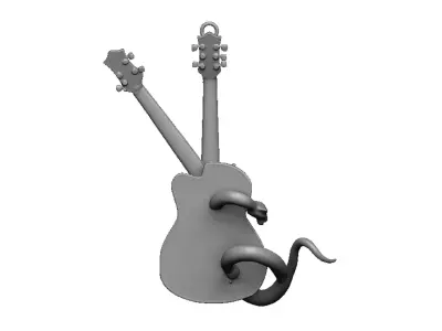 guitar snake pendant 3D print model