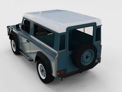 Full Land Rover Defender 90 Station Wagon rev 3D model