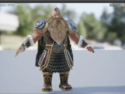 Dwarf Fighter Low-poly 3D model