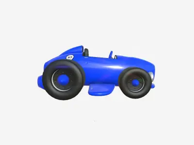 Cartoon Kart B02 Blue - Vehicle Racing Design Low-poly 3D model