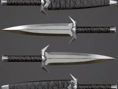 Assassin Knife PBR Game-Ready Low-poly 3D model