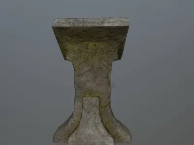 lectern stone bench Low-poly 3D model